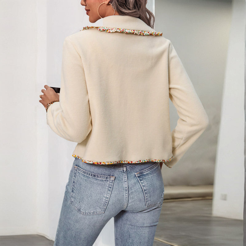 Women’s elegant jacket with floral accents and soft fabric