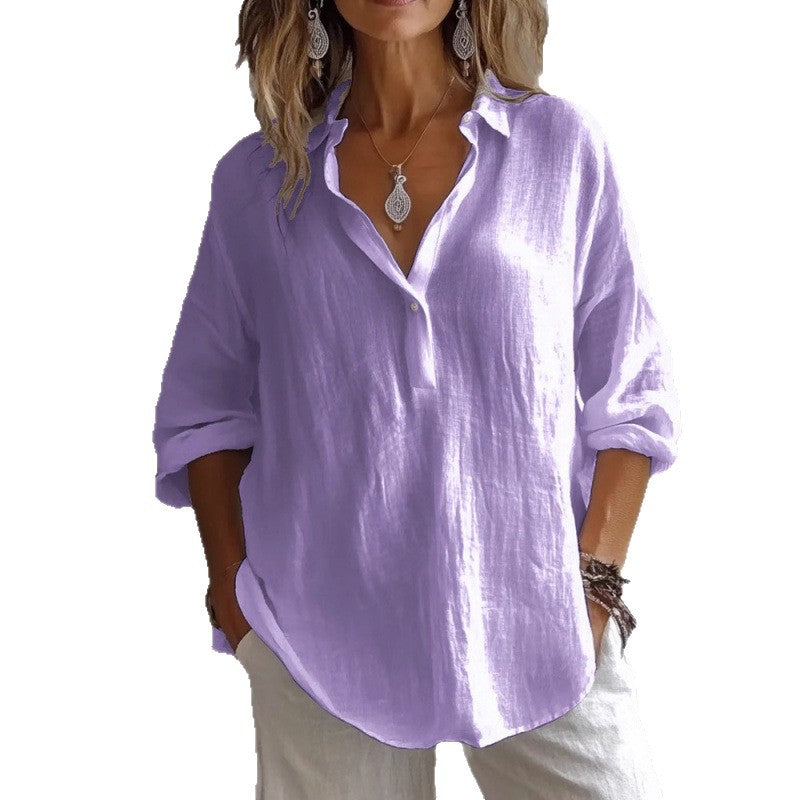 Women casual linen blouse