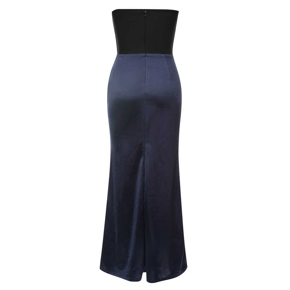 Women's Glamorous Evening Dress with Corset Top and Flowing Skirt