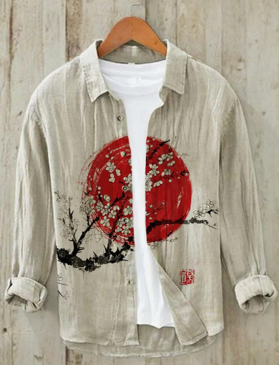 Japanese Shirt Made of Linen Blend