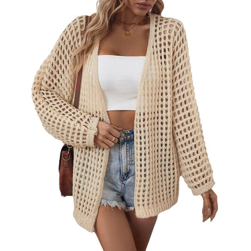Ladies airy cardigan in modern mesh design