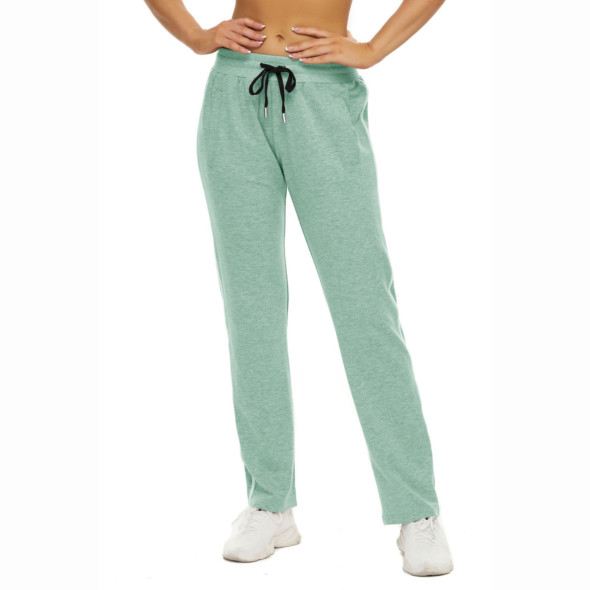 Women's casual pants with adjustable waistband and side pockets