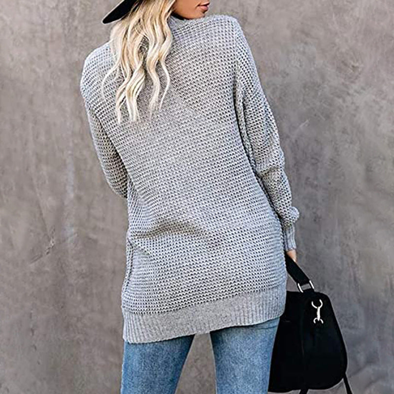 Women’s cardigan with open cut and side pockets