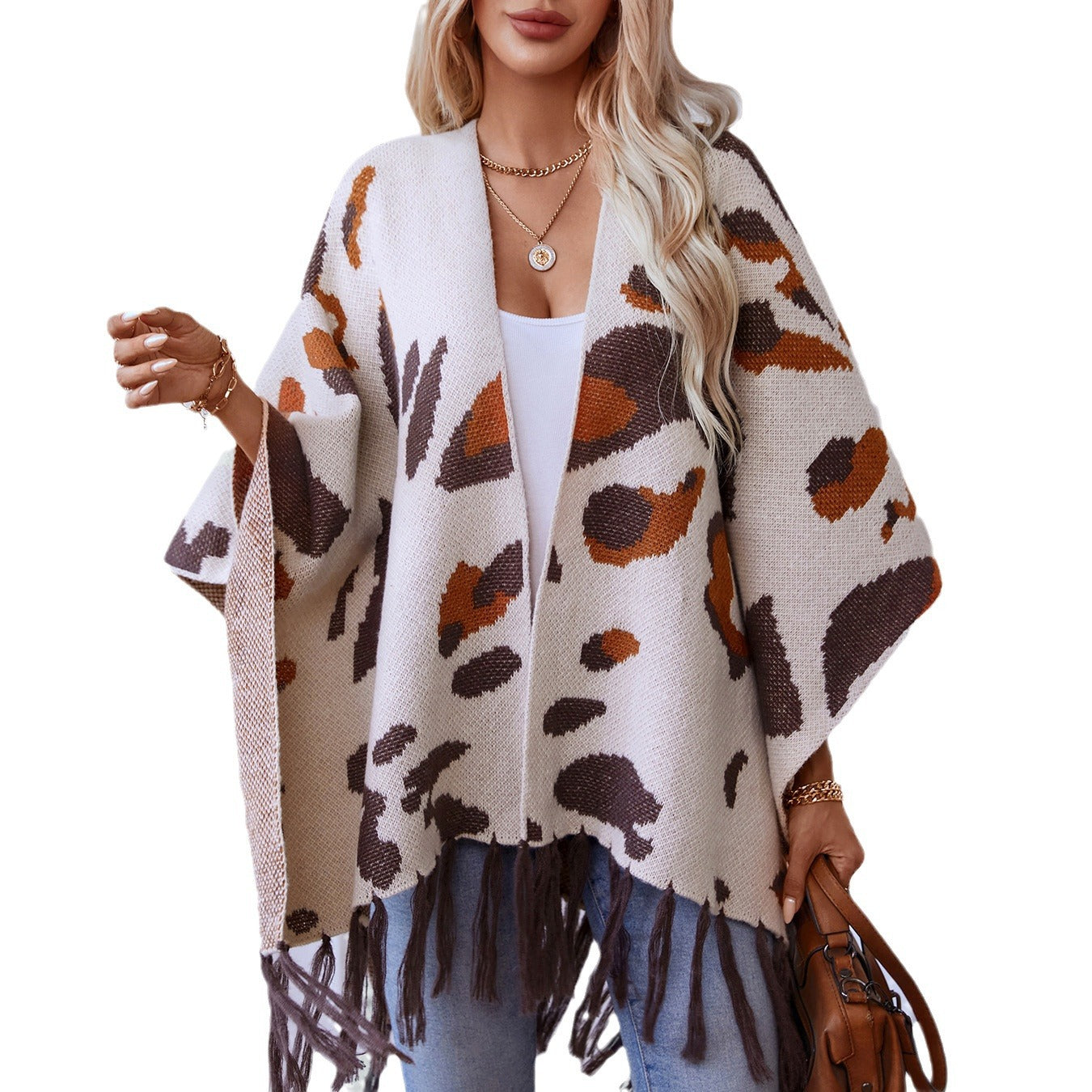 Women's soft scarf with fringed design