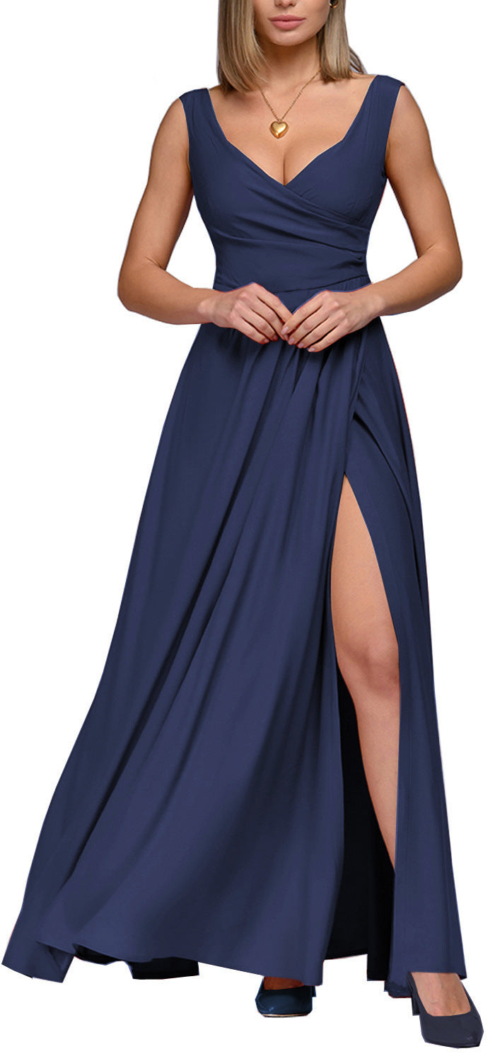 Women's elegant maxi dress with side slit