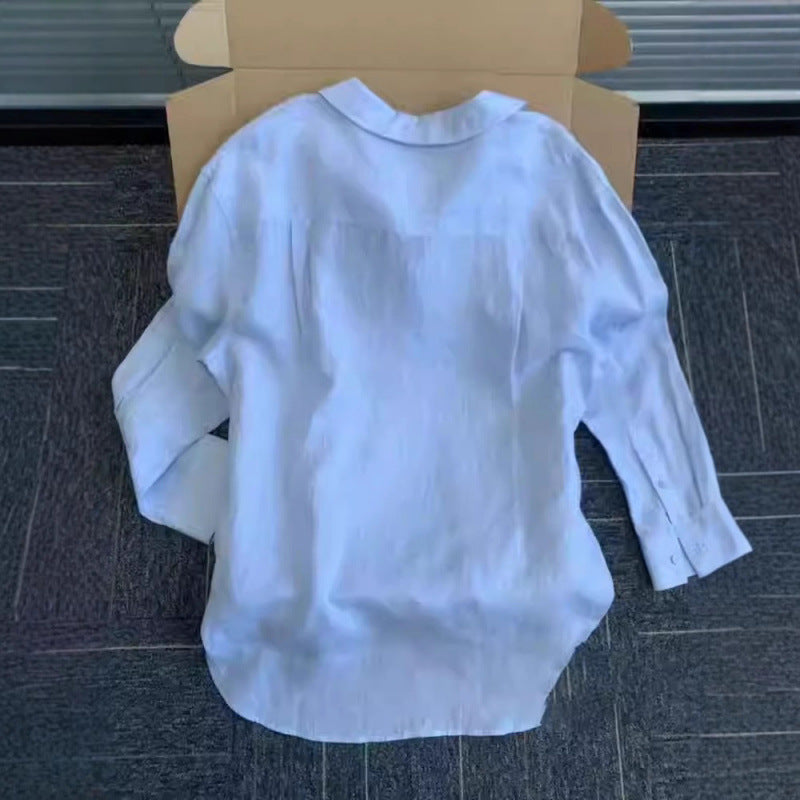 Women's Light Blouse Made of Breathable Linen with Casual Cut