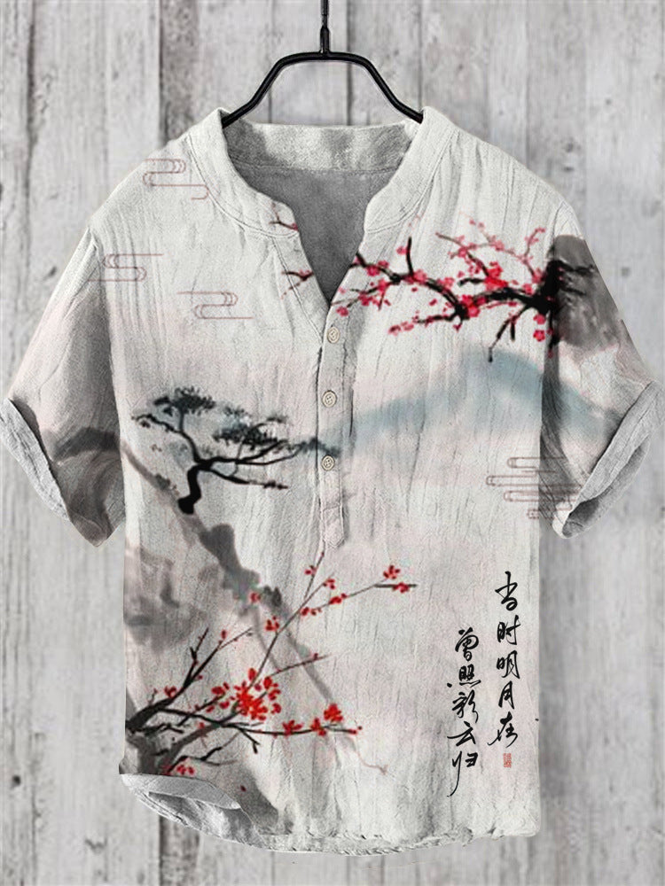 Japanese Shirt Made of Linen Blend