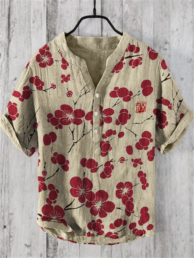 Japanese Shirt Made of Linen Blend