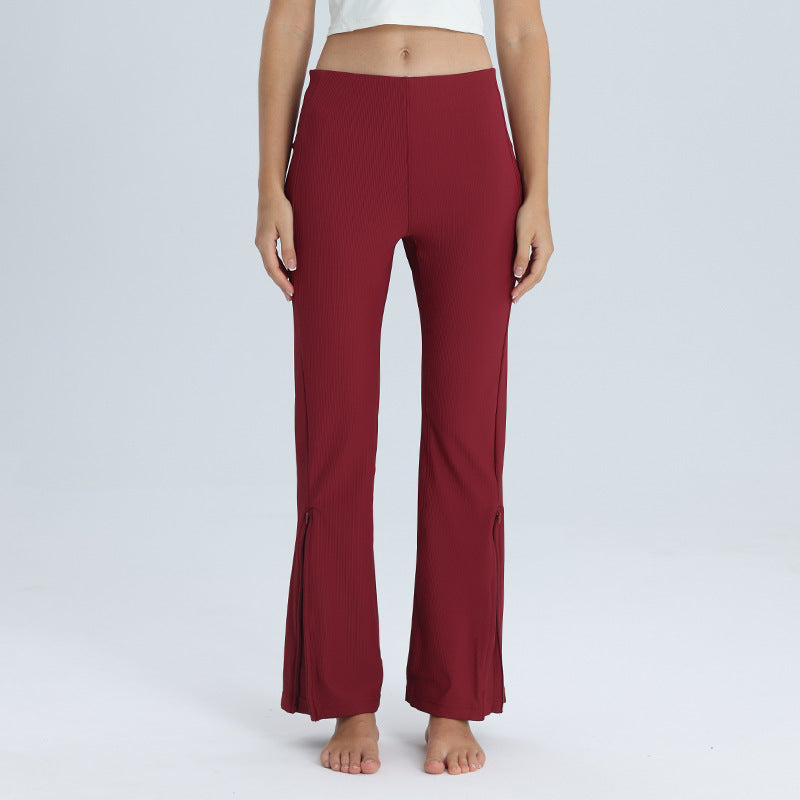 Women's Flared Ribbed Trousers