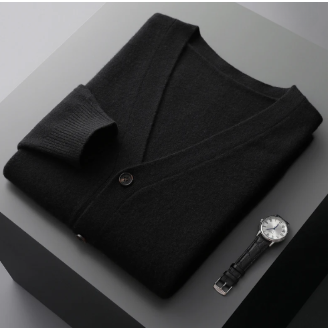Cashmere cardigan V-neck button closure Soft Lightweight knit