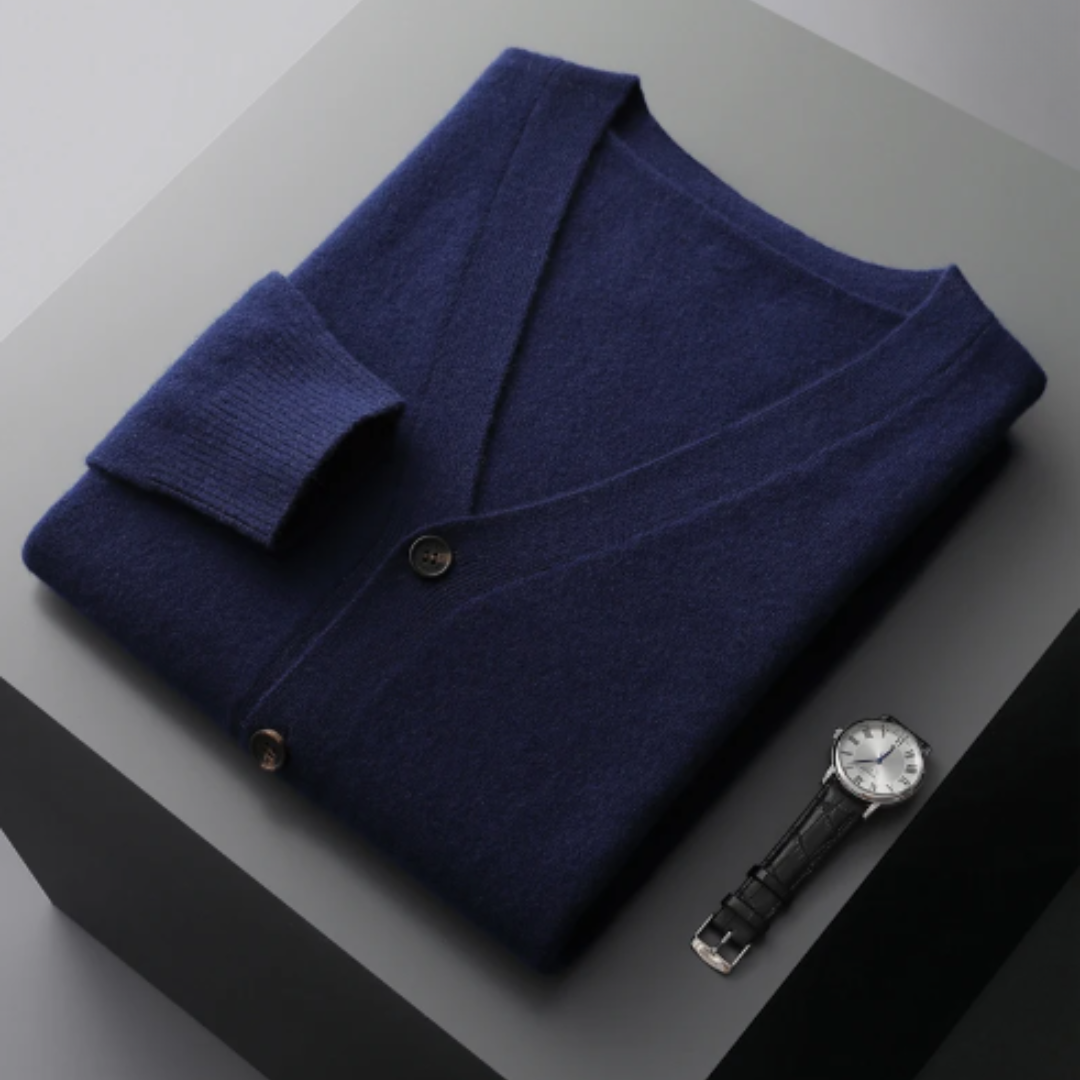 Cashmere cardigan V-neck button closure Soft Lightweight knit