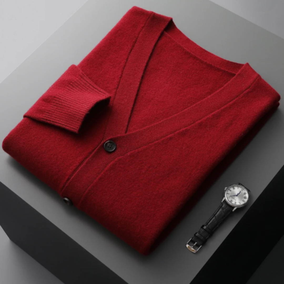 Cashmere cardigan V-neck button closure Soft Lightweight knit