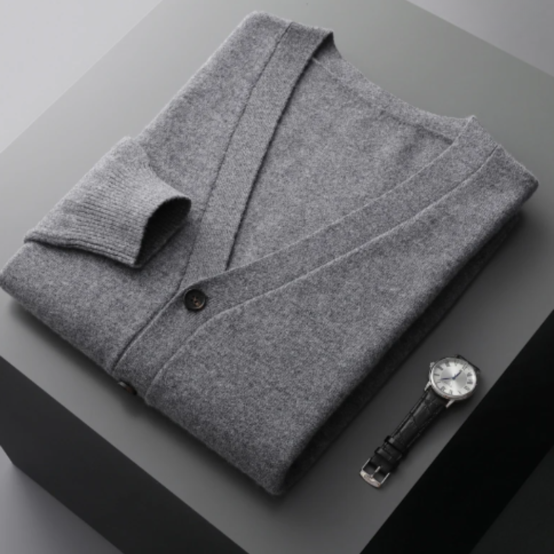 Cashmere cardigan V-neck button closure Soft Lightweight knit