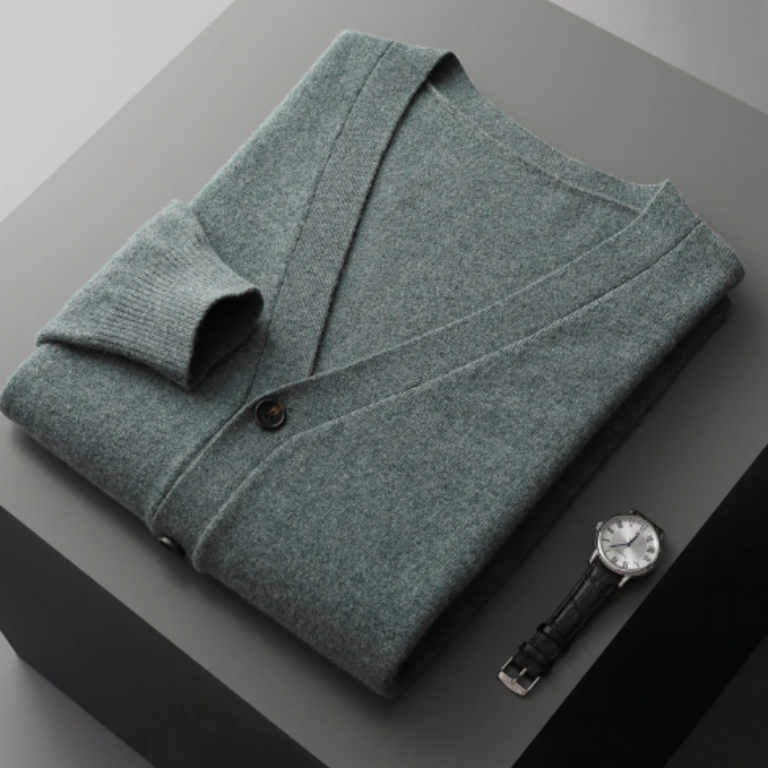 Cashmere cardigan V-neck button closure Soft Lightweight knit