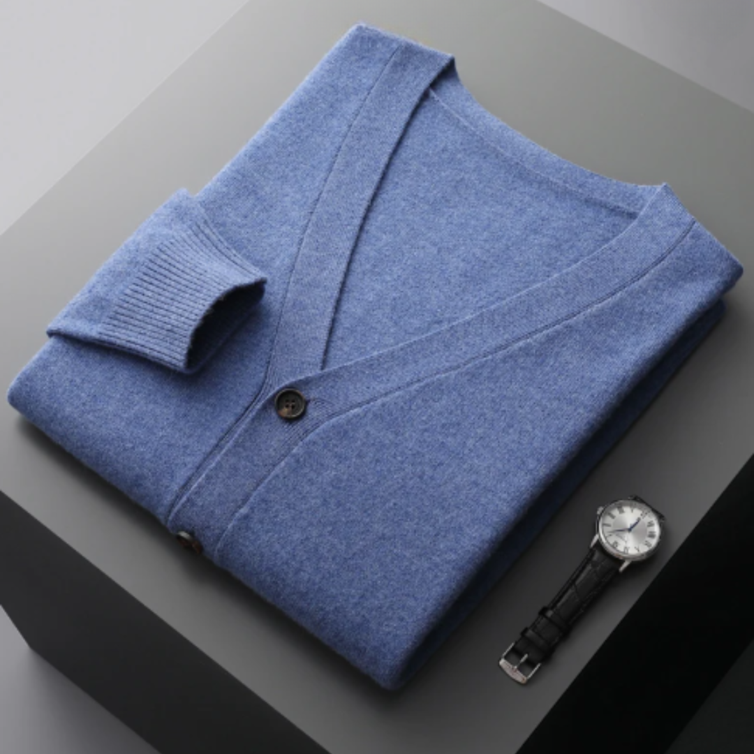 Cashmere cardigan V-neck button closure Soft Lightweight knit