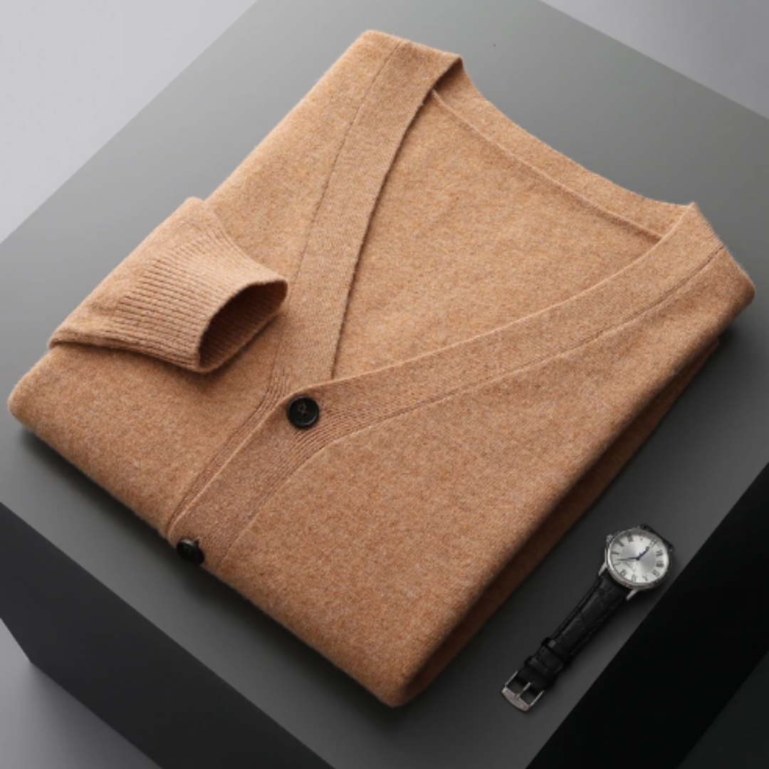 Cashmere cardigan V-neck button closure Soft Lightweight knit