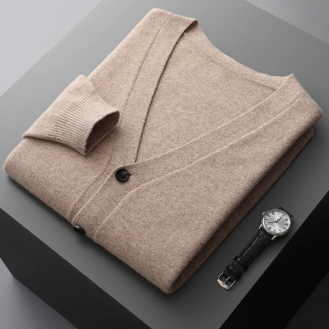 Cashmere cardigan V-neck button closure Soft Lightweight knit