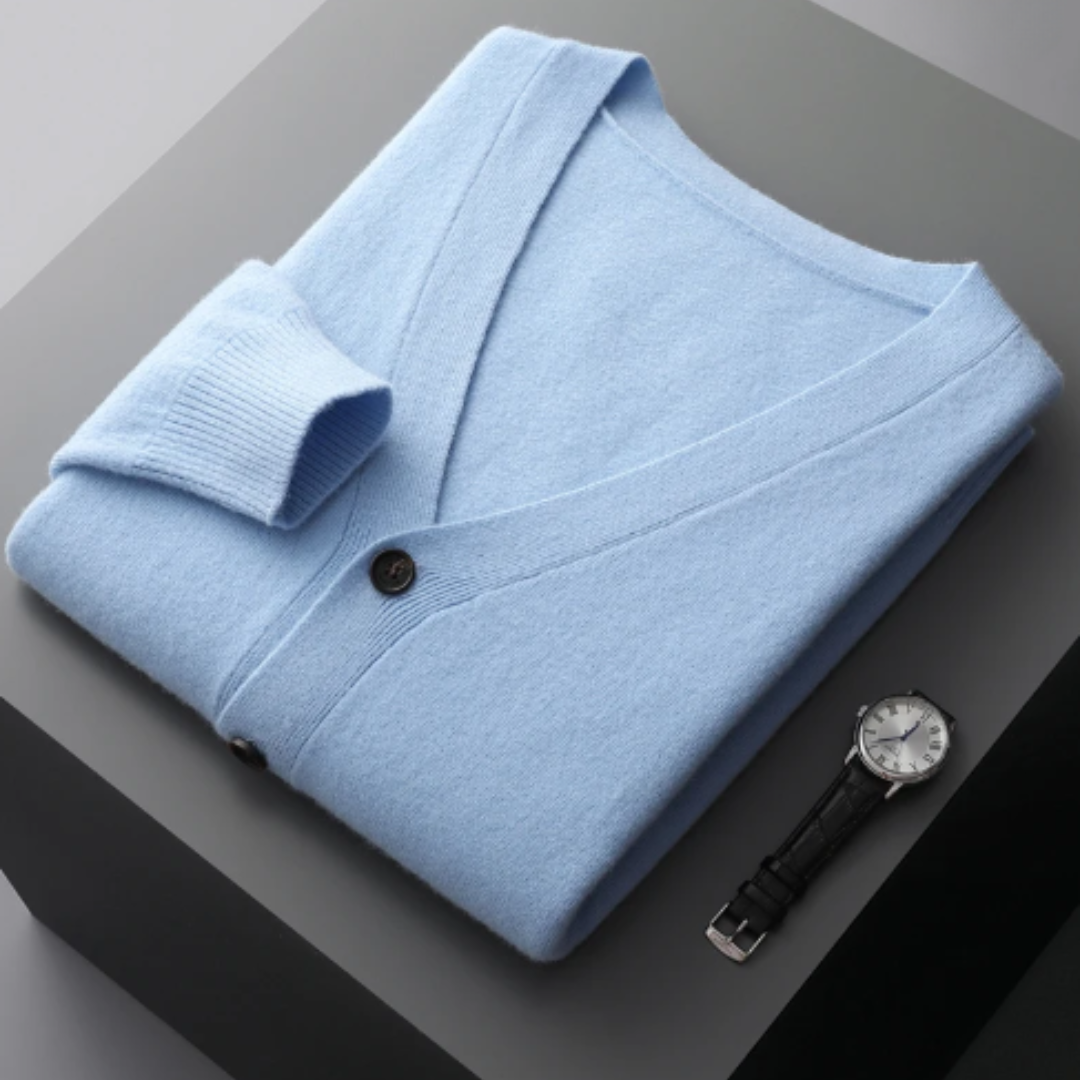 Cashmere cardigan V-neck button closure Soft Lightweight knit