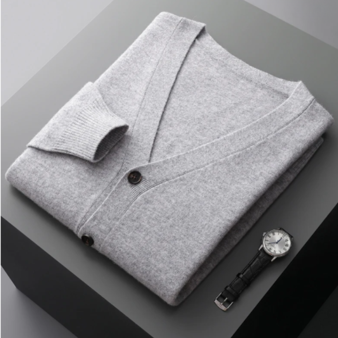 Cashmere cardigan V-neck button closure Soft Lightweight knit