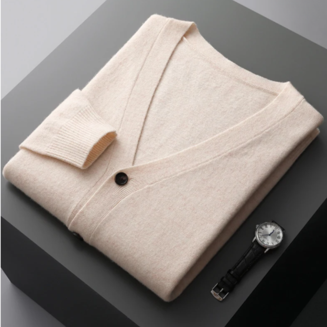 Cashmere cardigan V-neck button closure Soft Lightweight knit