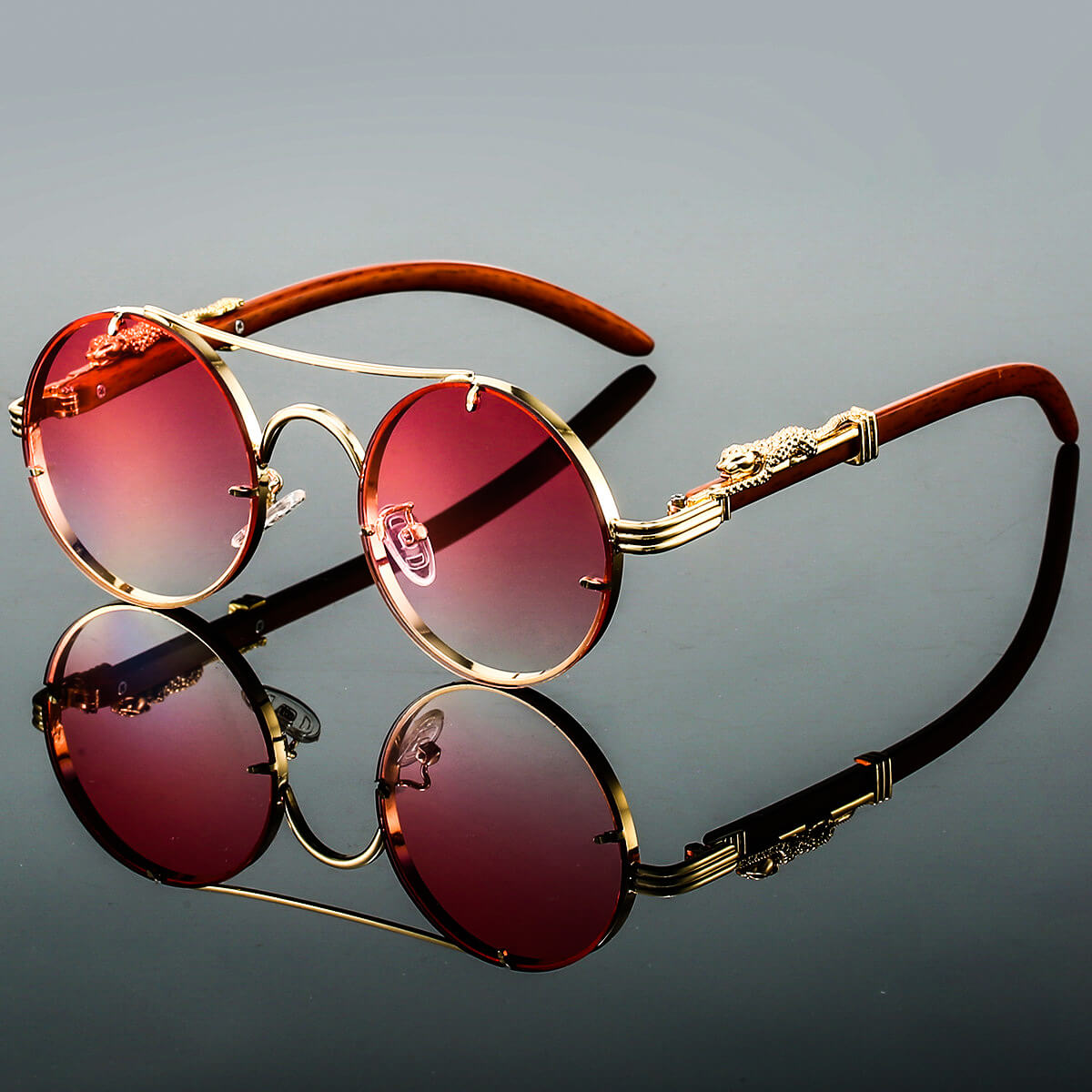 Oval Retro Sunglasses Made of Metal
