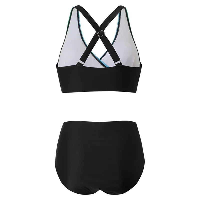 Push-Up Halter Bikini Set with High Waist for Women