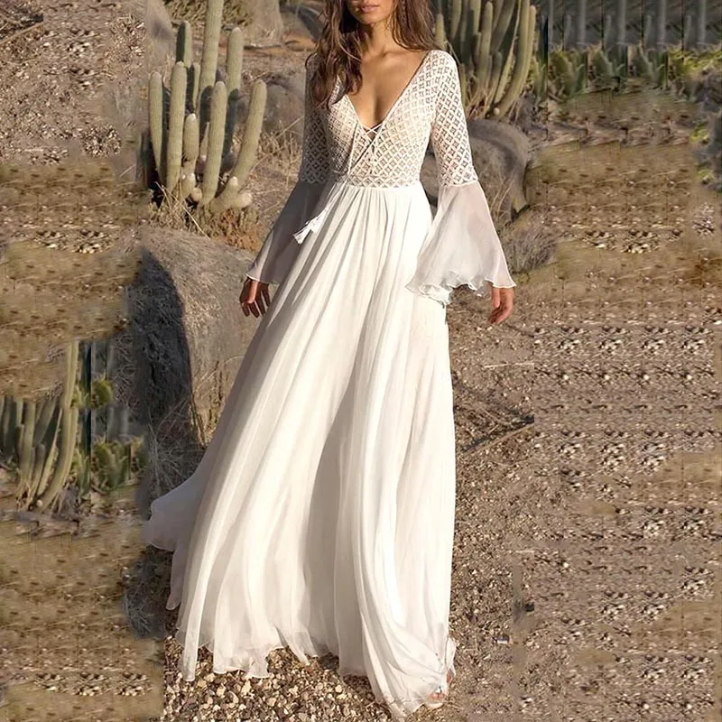 White Dress In Boho Style