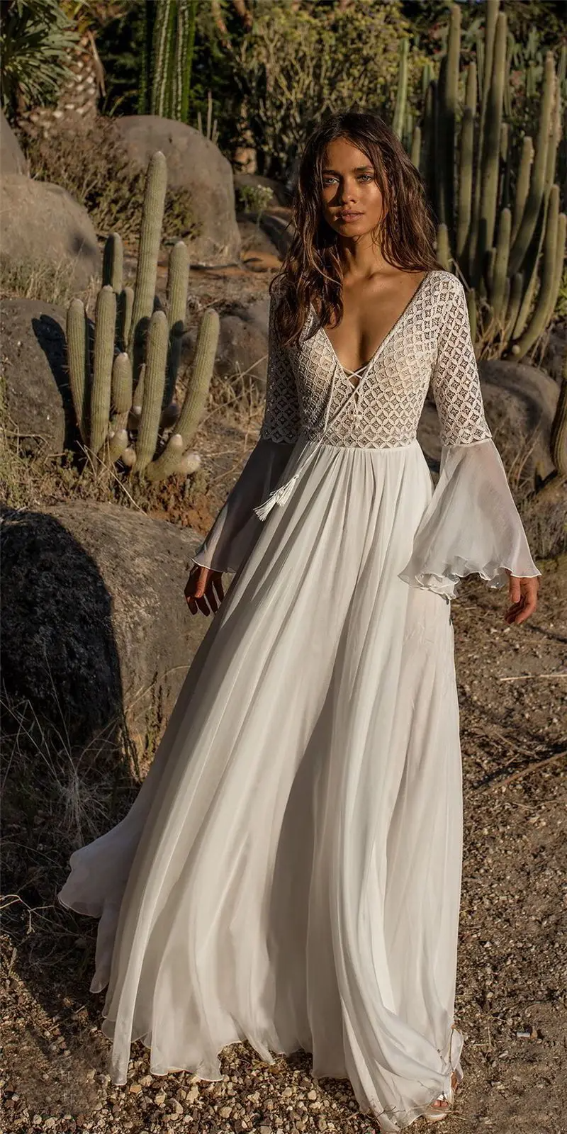 White Dress In Boho Style