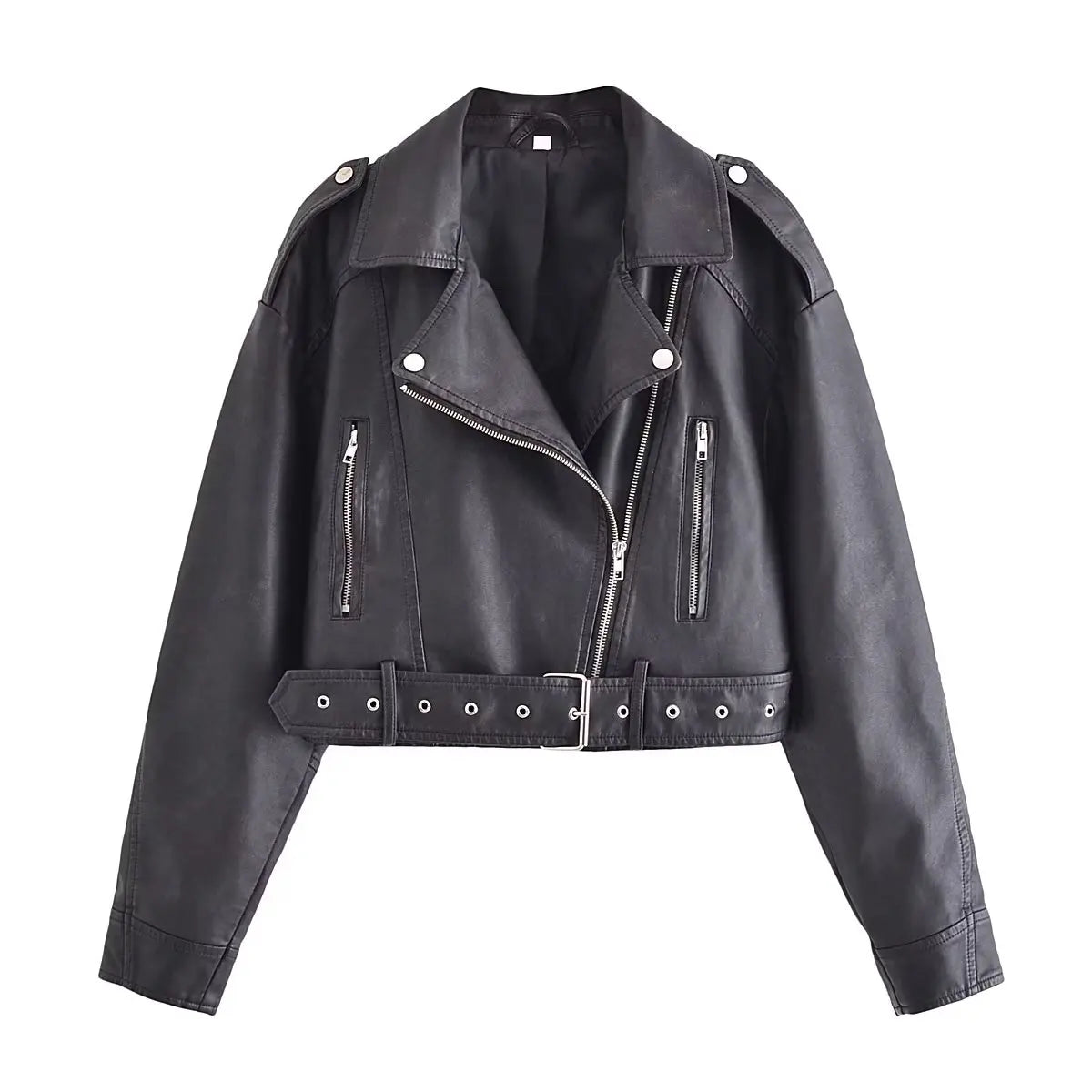 Lysse | Winter Women's Leather Jacket with Belt