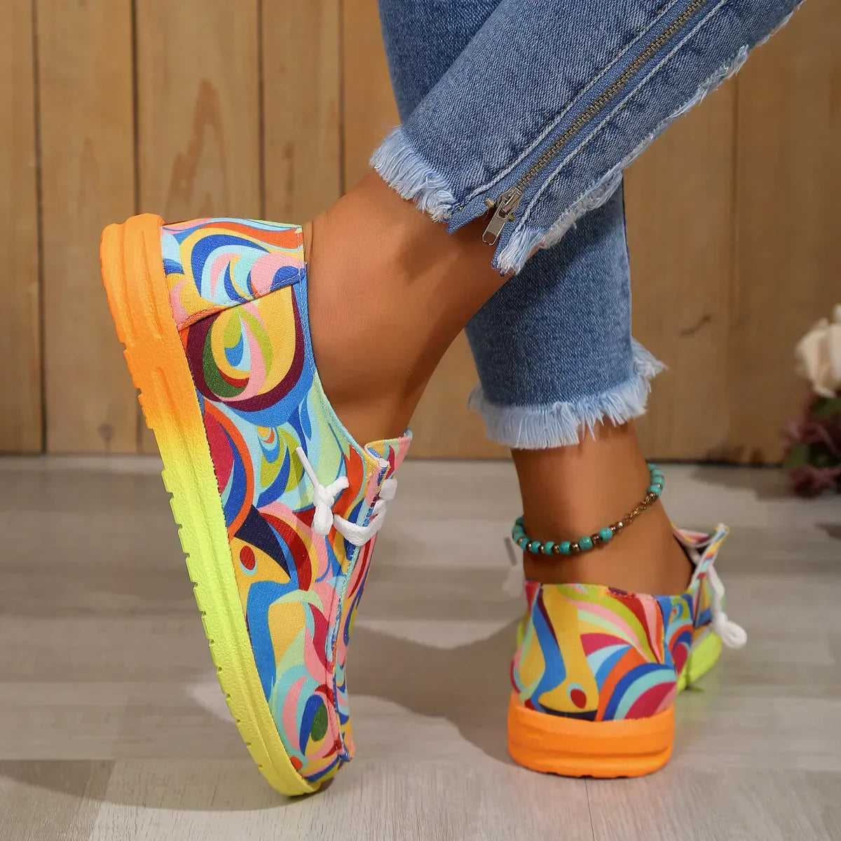 Ethnic Rainbow Canvas Shoes