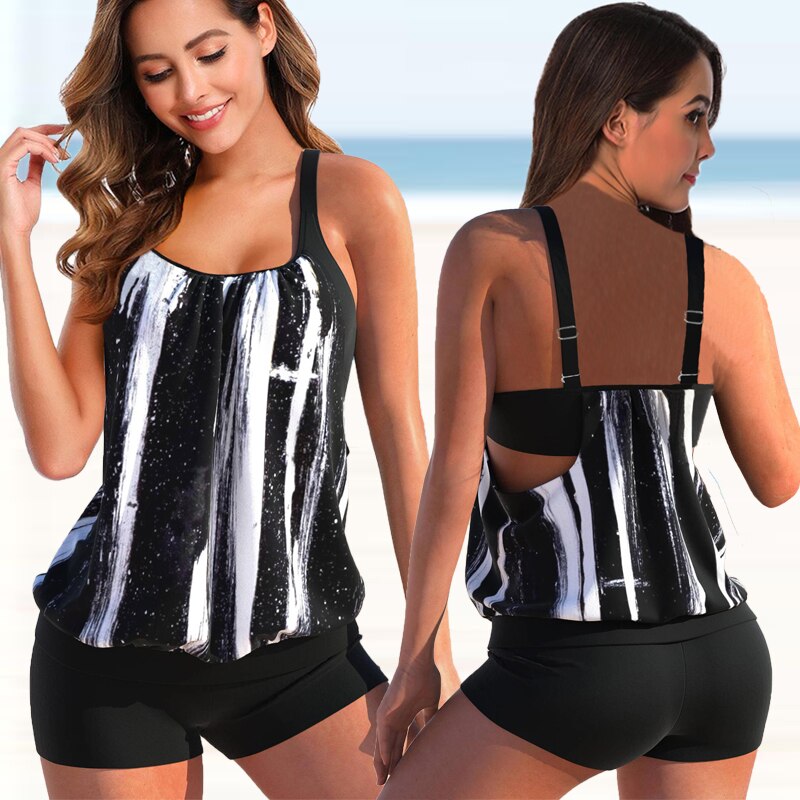 Tankini Set summery Two-Tone Tankini Set