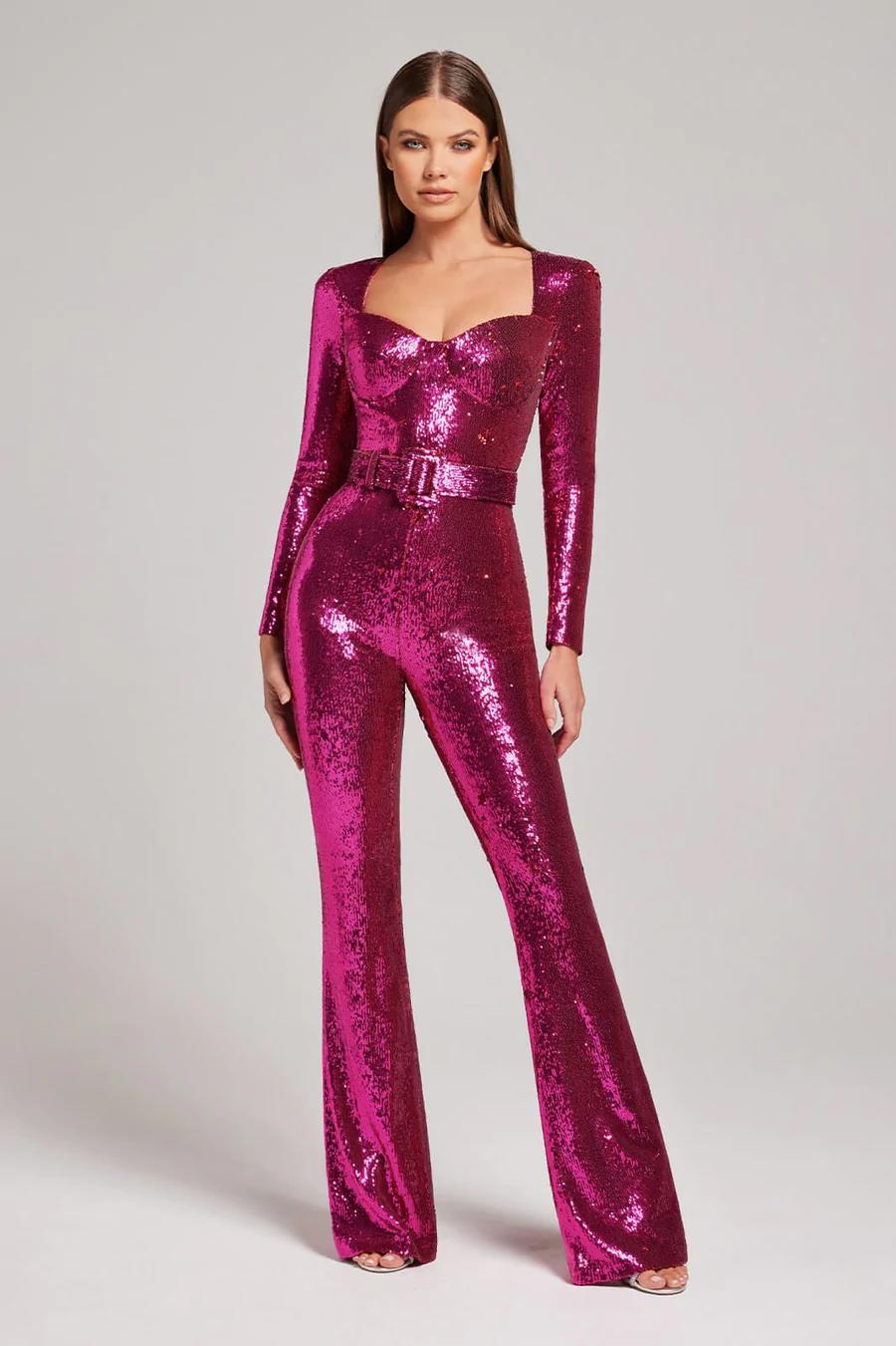 Sequin Long Sleeve Jumpsuit