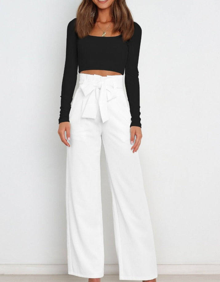Tie Front Wide Pants