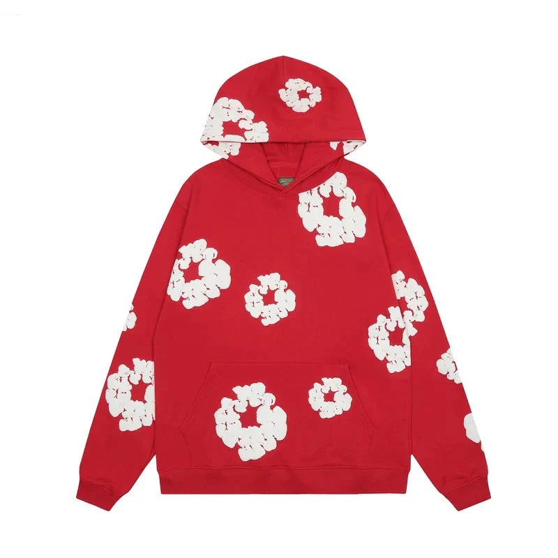 Lysse | Sweatshirt With Hood Made of Denim With Floral Print And Hood