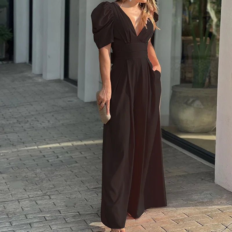 Lysse | Elegant jumpsuit with puff sleeves