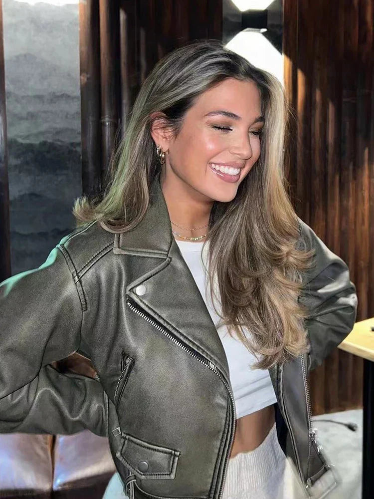 Lysse | Winter Women's Leather Jacket with Belt
