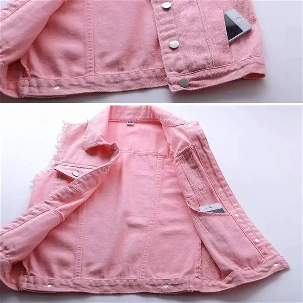 Sleeveless Denim Vest for Women in Bright Colors