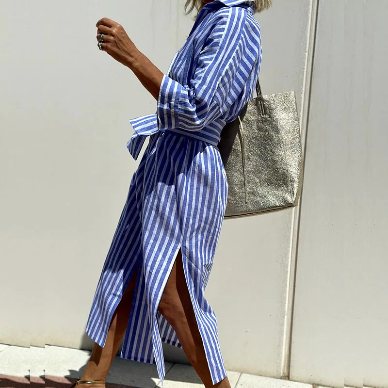 Linen Striped Dress