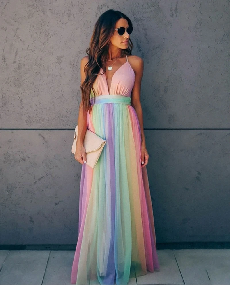 Dresslively Rainbow Dress For A Striking Style