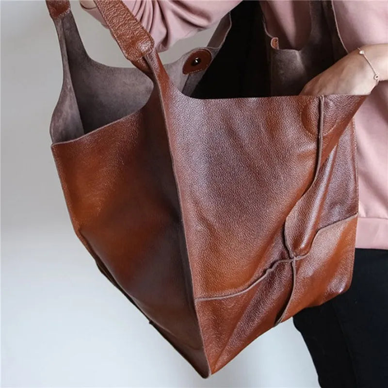 Lysse | Oversized Leather Tote Bag