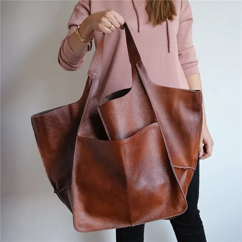Lysse | Oversized Leather Tote Bag