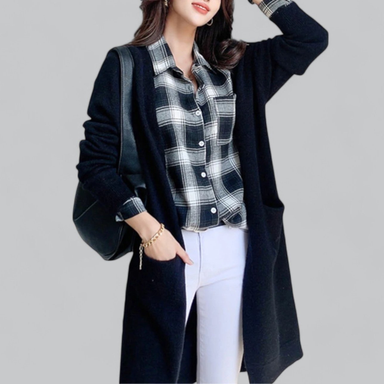 Classic Long Cashmere Cardigan for Women