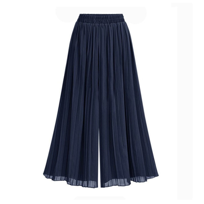 Women's Pants With Wide Leg And Mesh Detail
