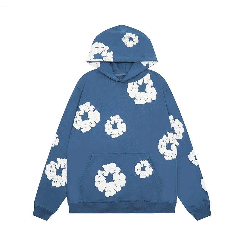 Lysse | Sweatshirt With Hood Made of Denim With Floral Print And Hood