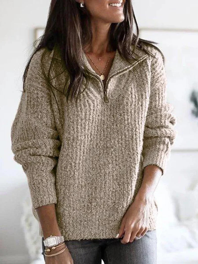 Lysse | Half Zipper Knit Winter Sweater