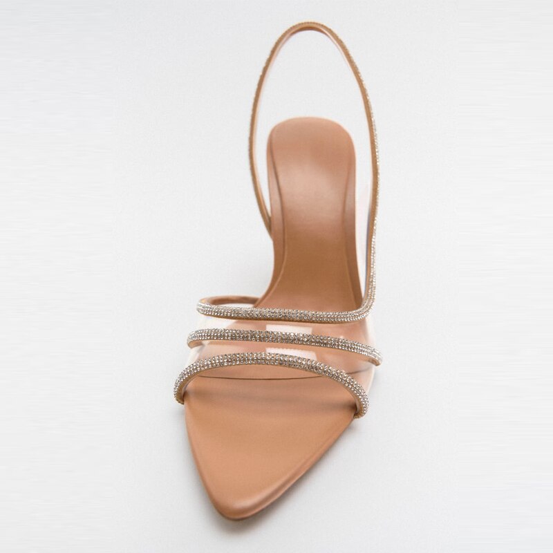 Elegant High-Heeled Sandals stiletto Slingback Peep Toe Shoes