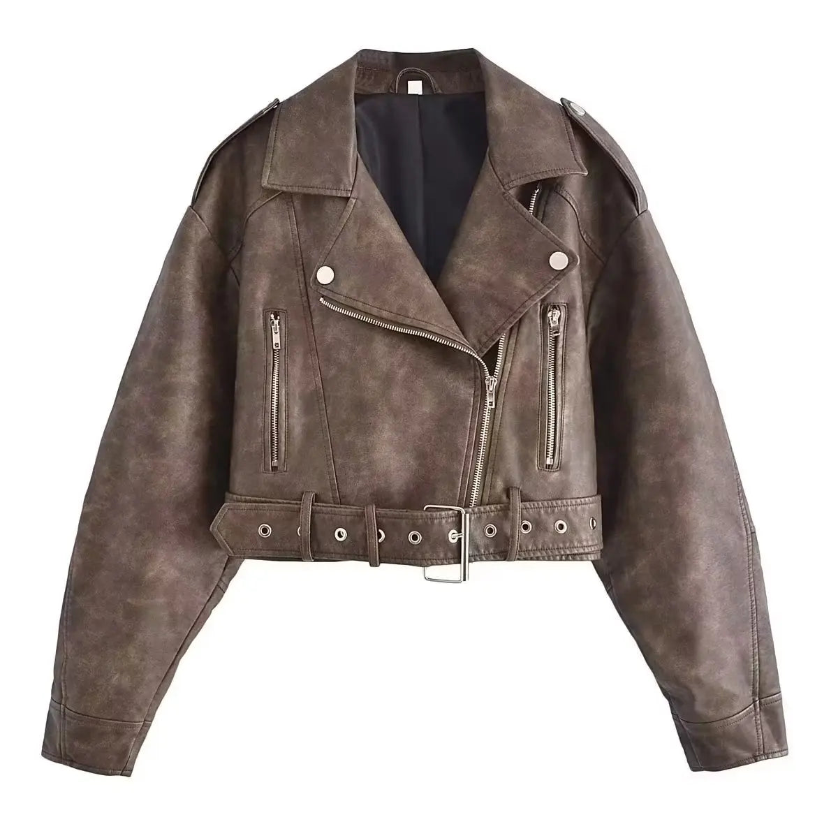 Lysse | Winter Women's Leather Jacket with Belt