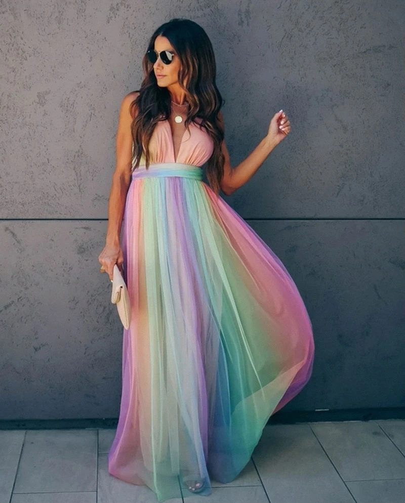 Dresslively Rainbow Dress For A Striking Style