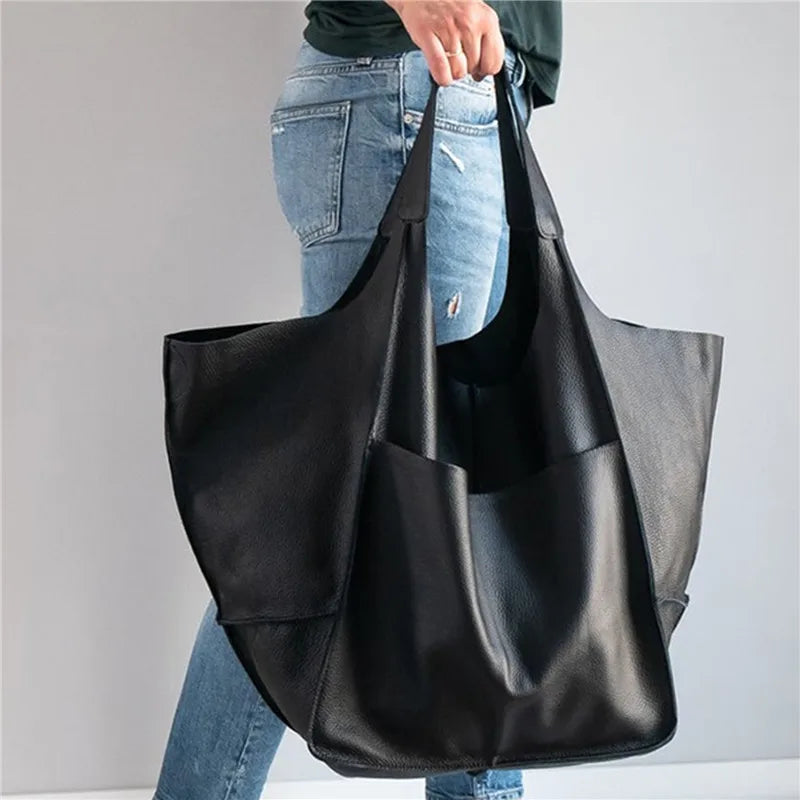 Lysse | Oversized Leather Tote Bag
