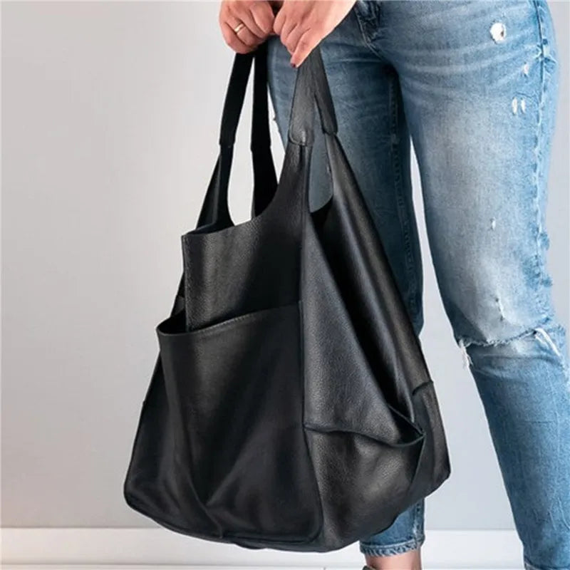 Lysse | Oversized Leather Tote Bag